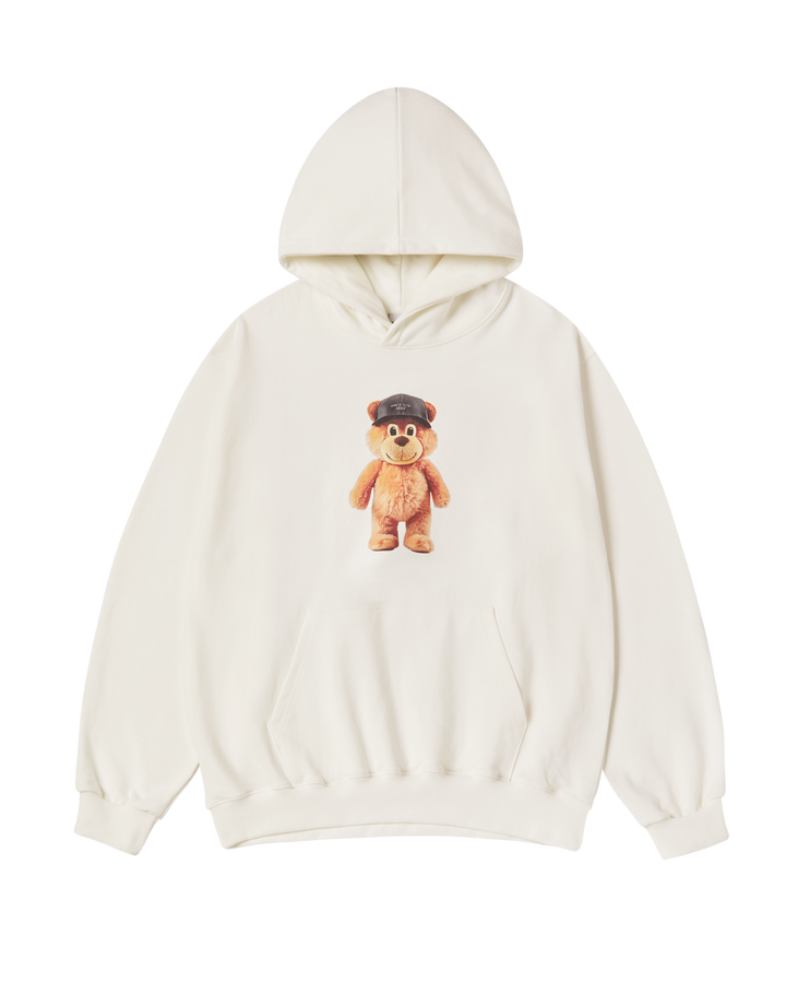 3D STAND AC BEAR NAPPING HOODIE CREAM
