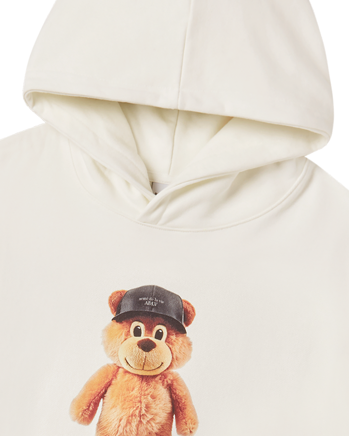 3D STAND AC BEAR NAPPING HOODIE CREAM