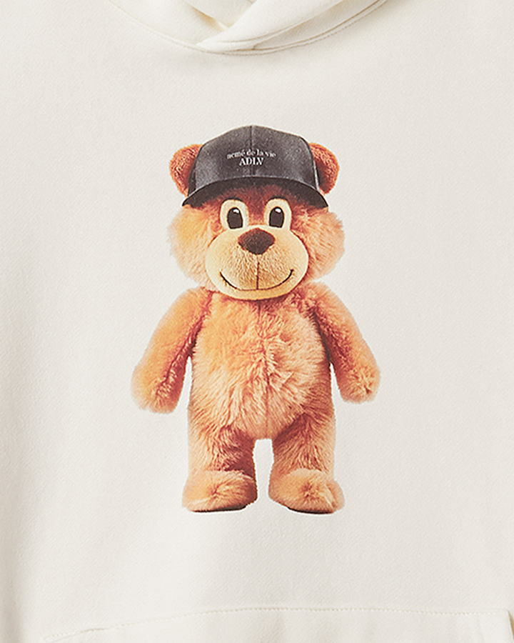 3D STAND AC BEAR NAPPING HOODIE CREAM