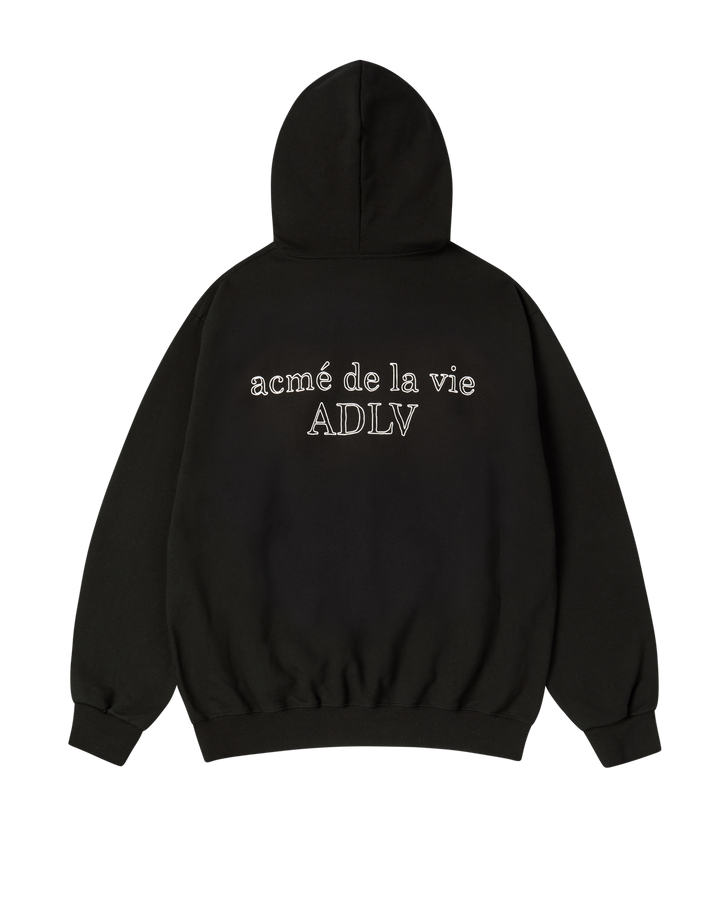 BORDER LINE BASIC LOGO HOODIE BLACK
