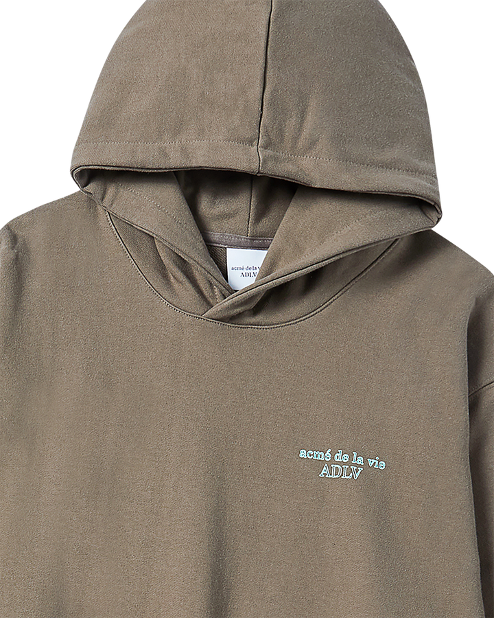 BORDER LINE BASIC LOGO HOODIE COCOA