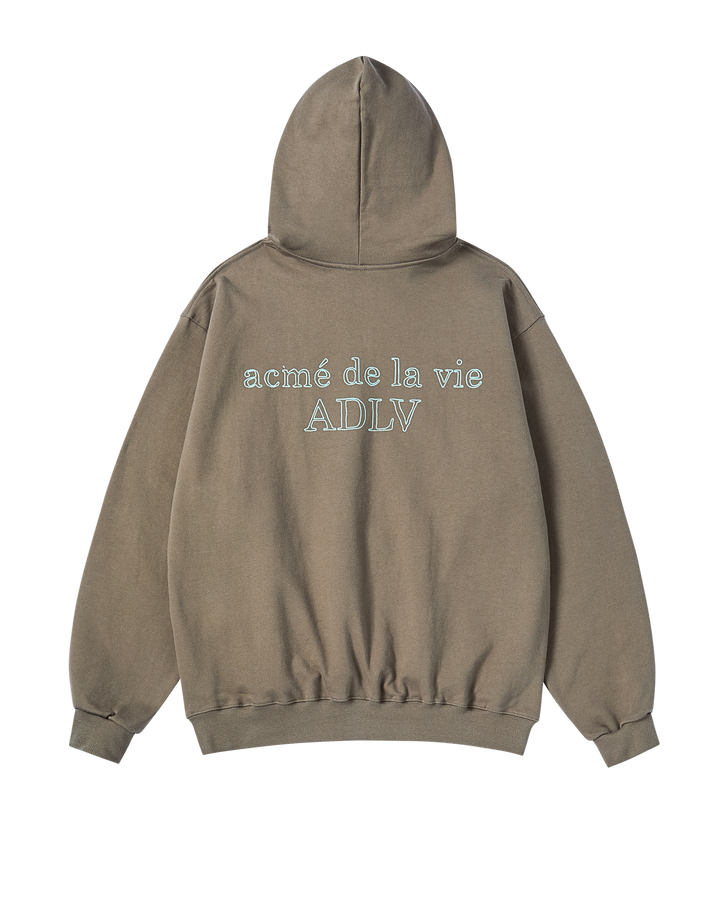 BORDER LINE BASIC LOGO HOODIE COCOA