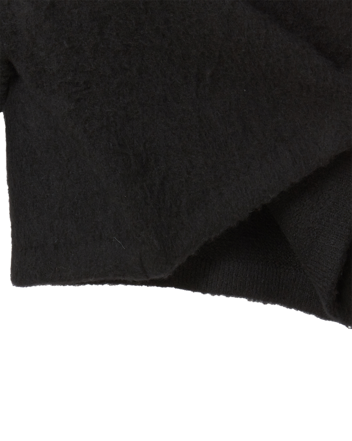 WOMAN V NECK CROP SOLID CARDIGAN BLACK