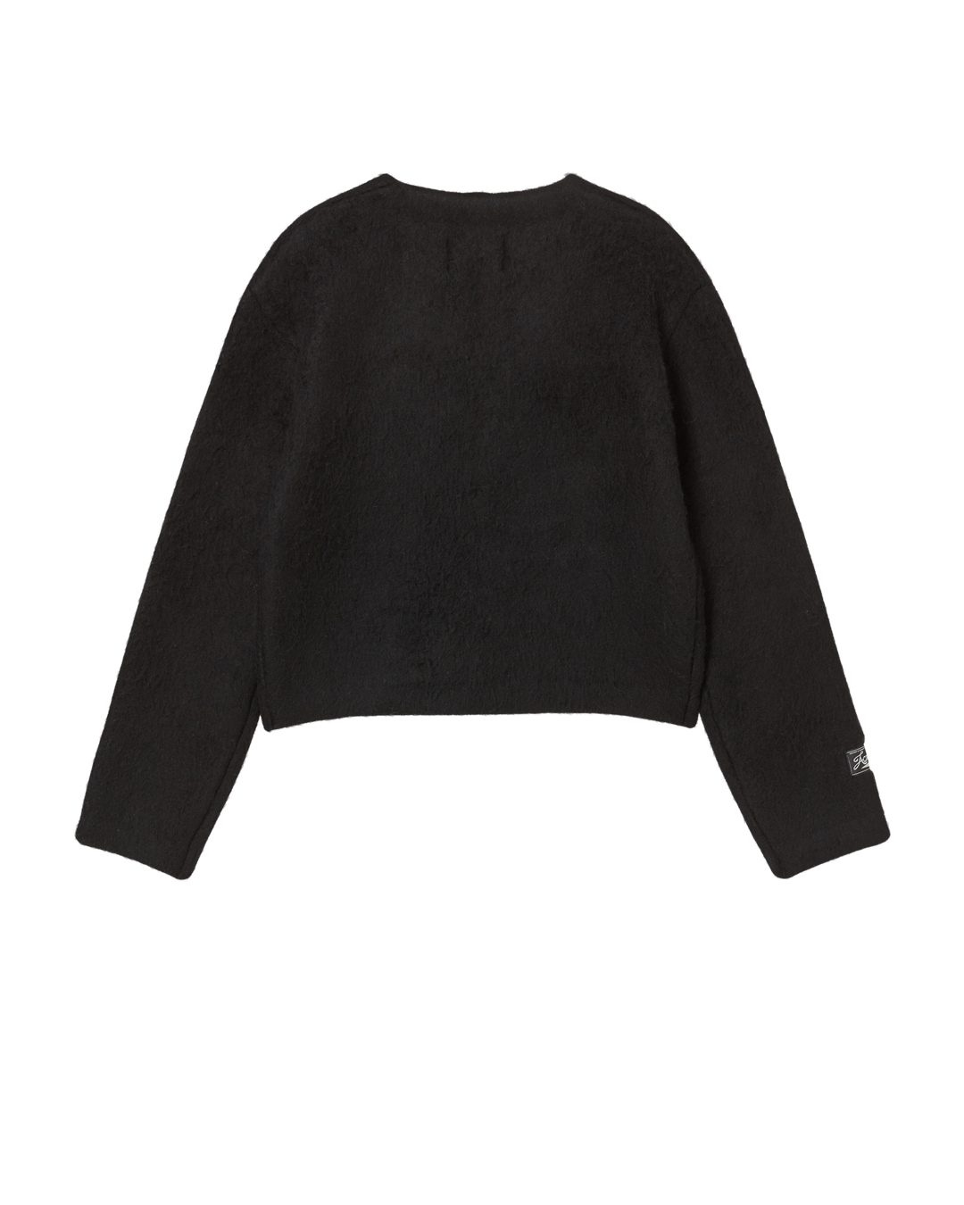 WOMAN V NECK CROP SOLID CARDIGAN BLACK