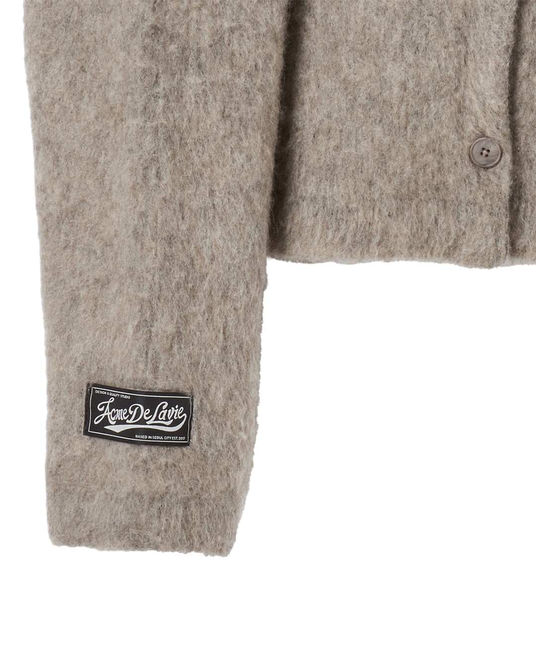 WOMAN V NECK CROP SOLID CARDIGAN COCOA