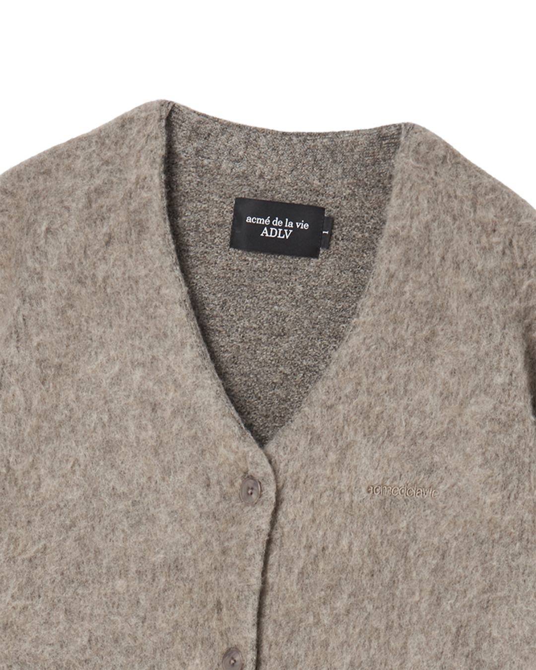 WOMAN V NECK CROP SOLID CARDIGAN COCOA