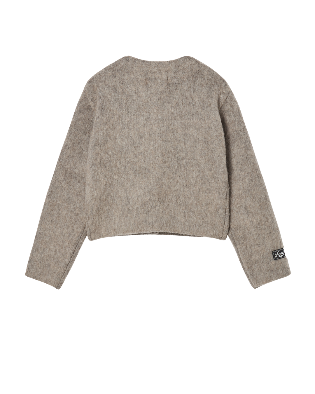 WOMAN V NECK CROP SOLID CARDIGAN COCOA