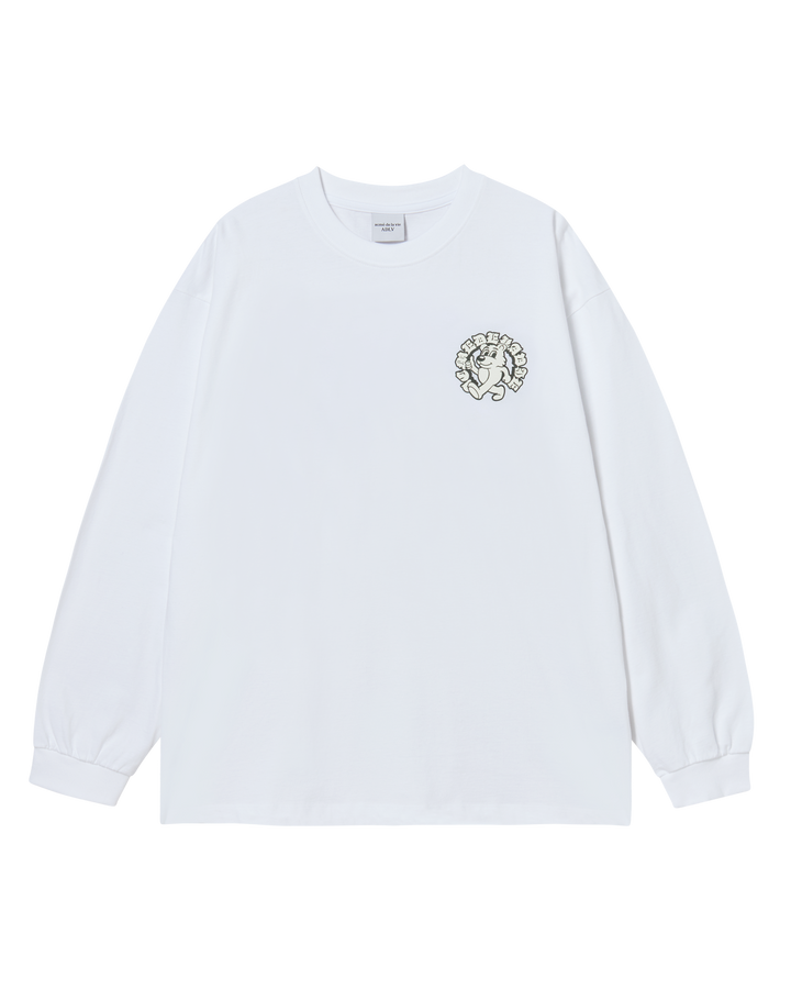 WALKING AC BEAR LONG SLEEVE T-SHIRT WHITE