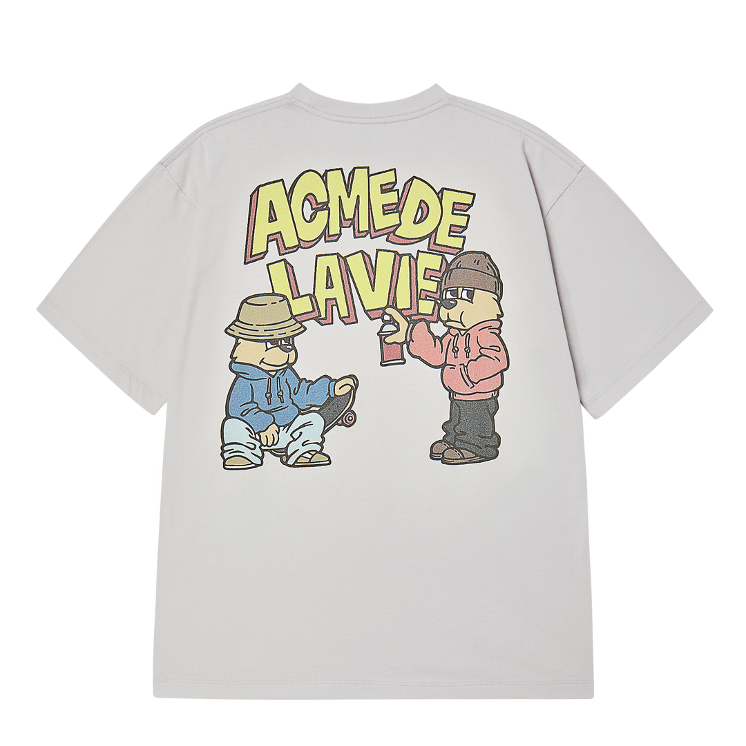 AC BEAR GRAFFITI SHORT SLEEVE T-SHIRT LIGHT GREY