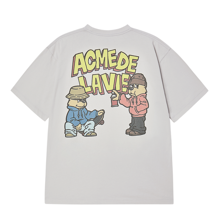 AC BEAR GRAFFITI SHORT SLEEVE T-SHIRT LIGHT GREY