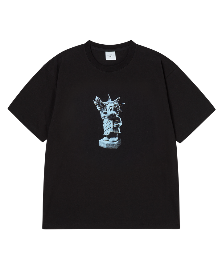 AC BEAR STATUE OF LIBERTY SHORT SLEEVE T-SHIRT BLACK