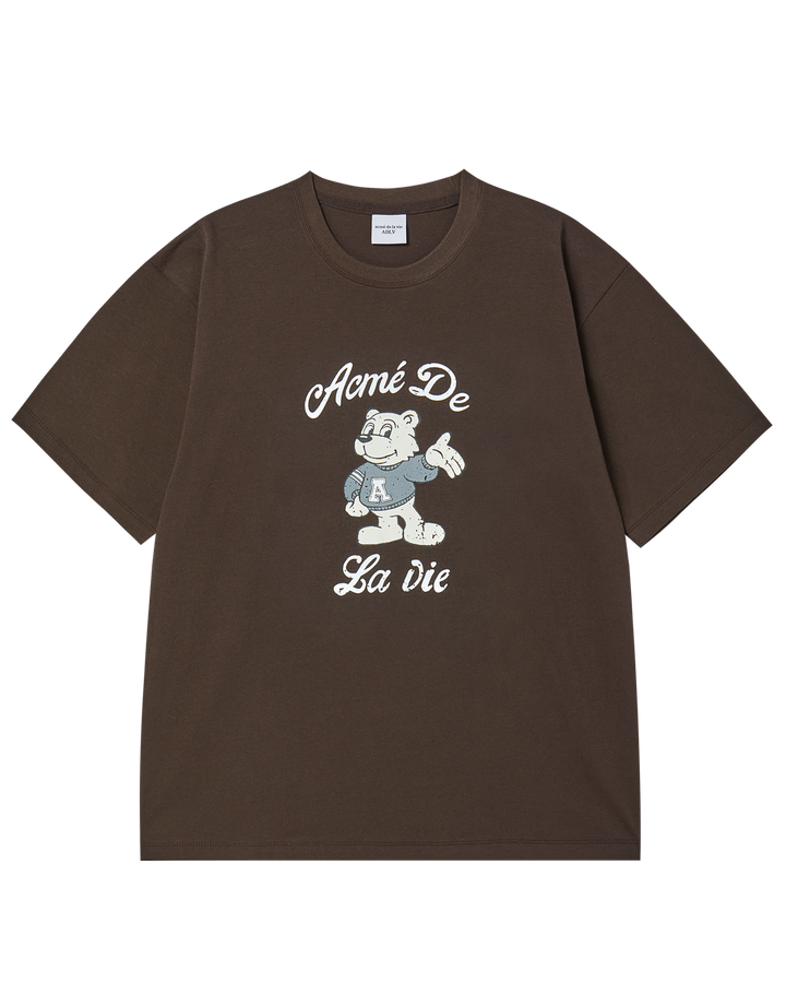AC BEAR WELCOME SHORT SLEEVE T-SHIRT DARK BROWN