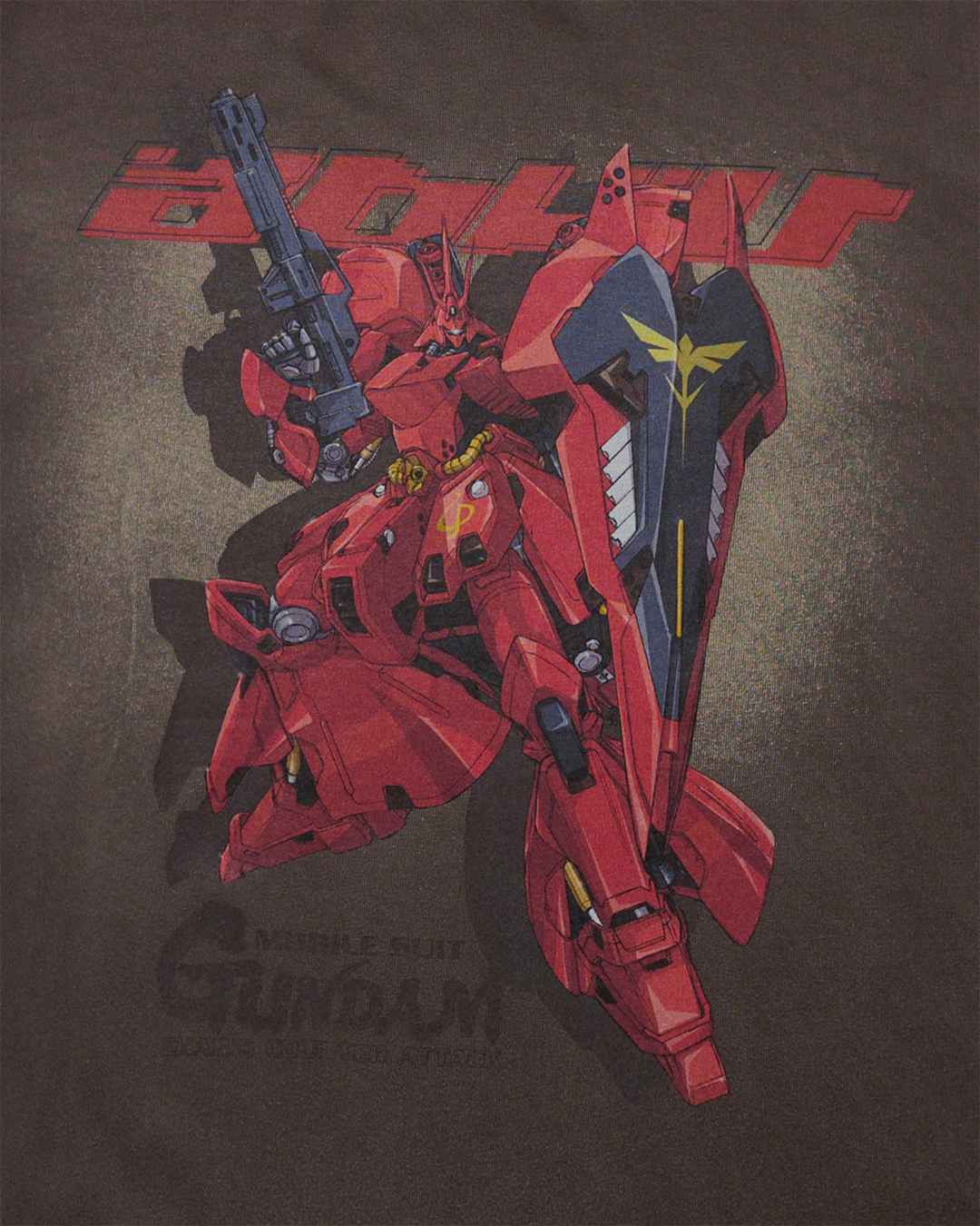MOBILE SUIT GUNDAM CHAR'S COUNTERATTACK WASHING SHORT SLEEVE T-SHIRT COCOA