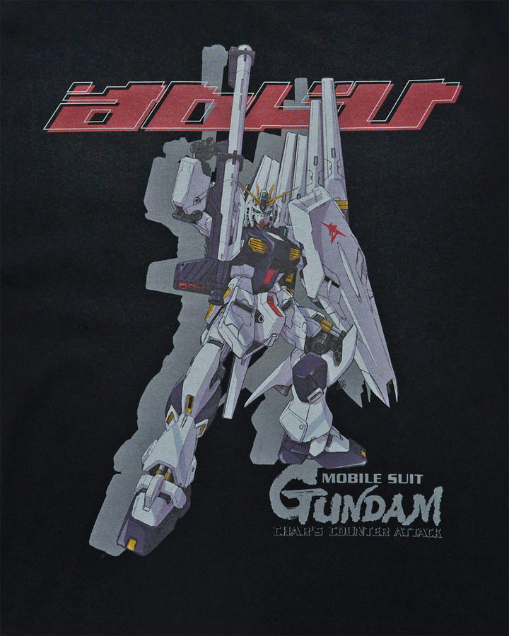 MOBILE SUIT GUNDAM CHAR'S COUNTERATTACK WASHING SHORT SLEEVE T-SHIRT CHARCOAL