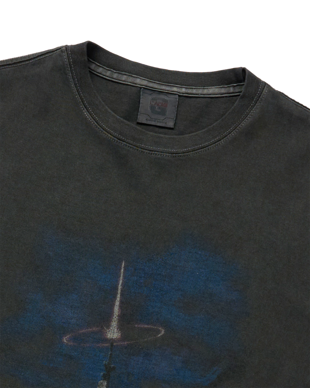 MOBILE SUIT GUNDAM LAST SHOOTING PIGMENT WASHING SHORT SLEEVE T-SHIRT CHARCOAL