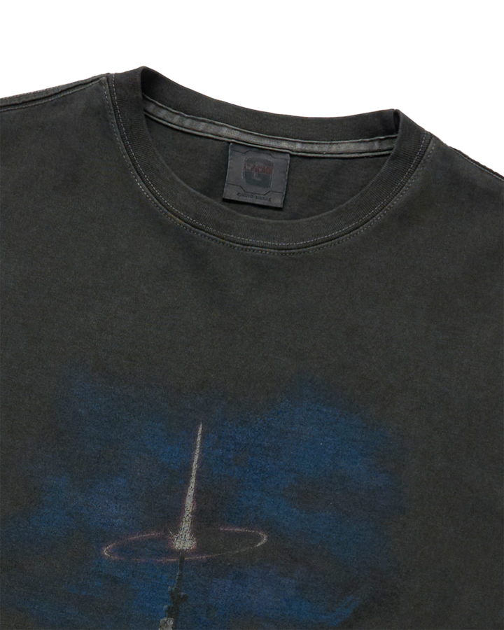 MOBILE SUIT GUNDAM LAST SHOOTING PIGMENT WASHING SHORT SLEEVE T-SHIRT CHARCOAL