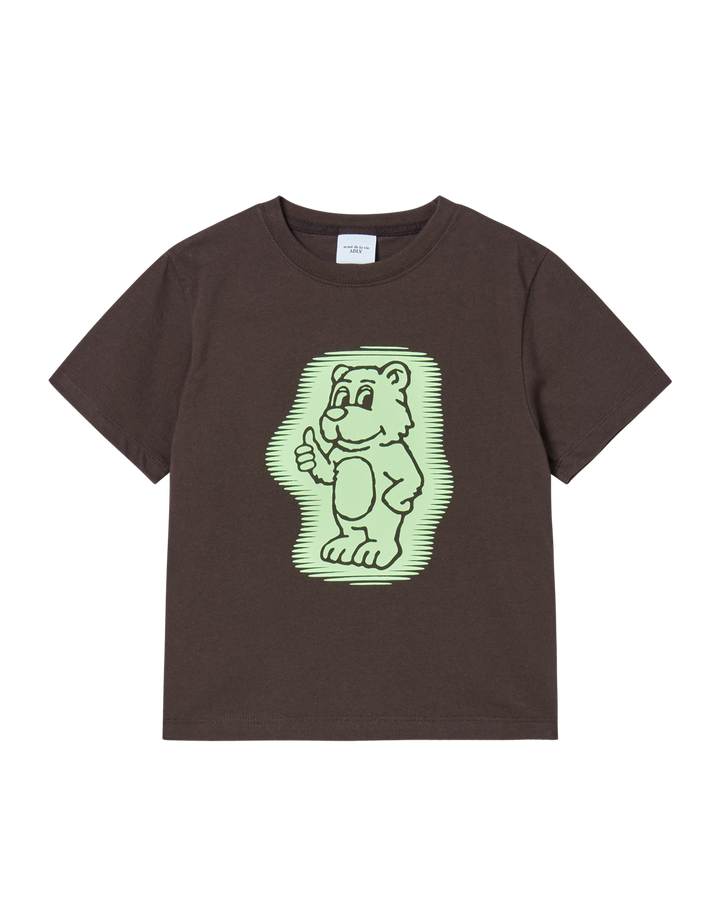 KIDS AC BEAR NEON SHORT SLEEVE T-SHIRT DARK BROWN