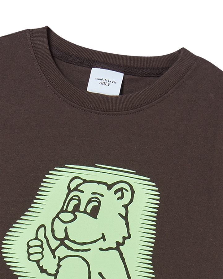 KIDS AC BEAR NEON SHORT SLEEVE T-SHIRT DARK BROWN