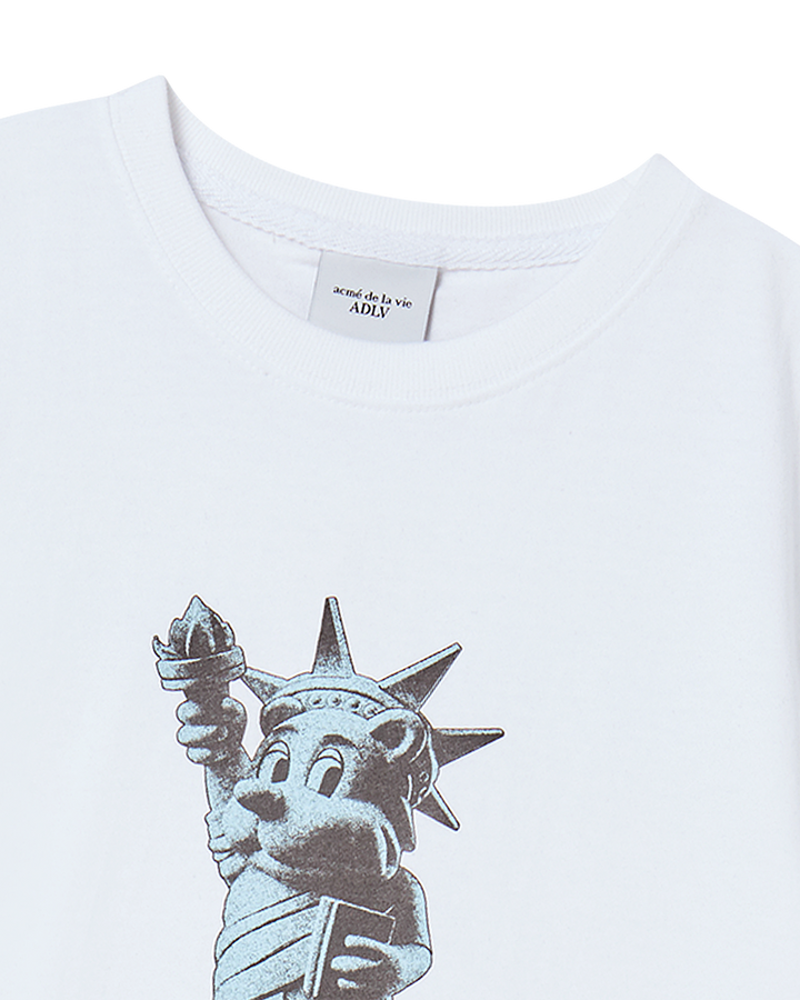 KIDS AC BEAR STATUE OF LIBERTY SHORT SLEEVE T-SHIRT WHITE