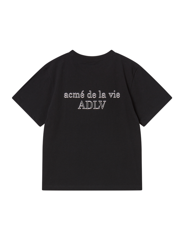 KIDS BORDER LINE BASIC LOGO SHORT SLEEVE T-SHIRT BLACK