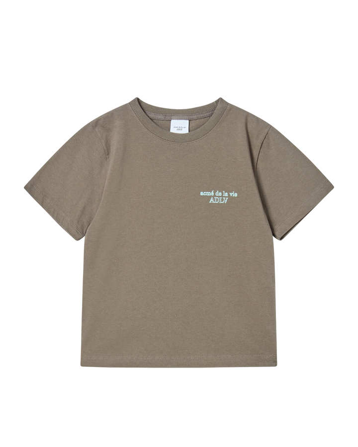KIDS BORDER LINE BASIC LOGO SHORT SLEEVE T-SHIRT COCOA