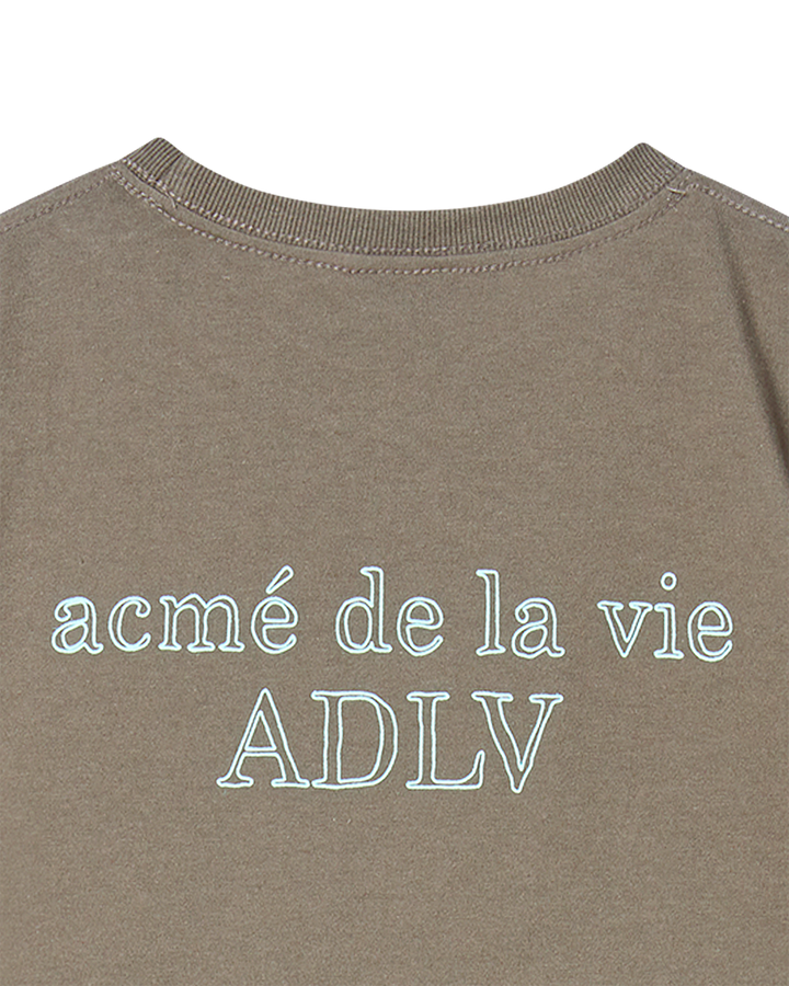 KIDS BORDER LINE BASIC LOGO SHORT SLEEVE T-SHIRT COCOA