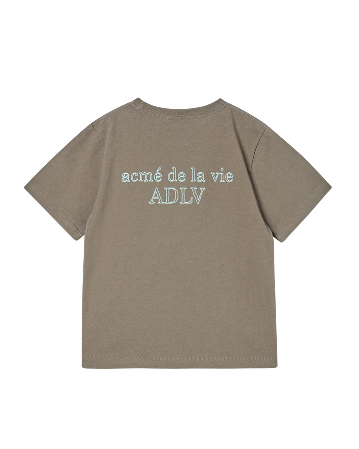 KIDS BORDER LINE BASIC LOGO SHORT SLEEVE T-SHIRT COCOA