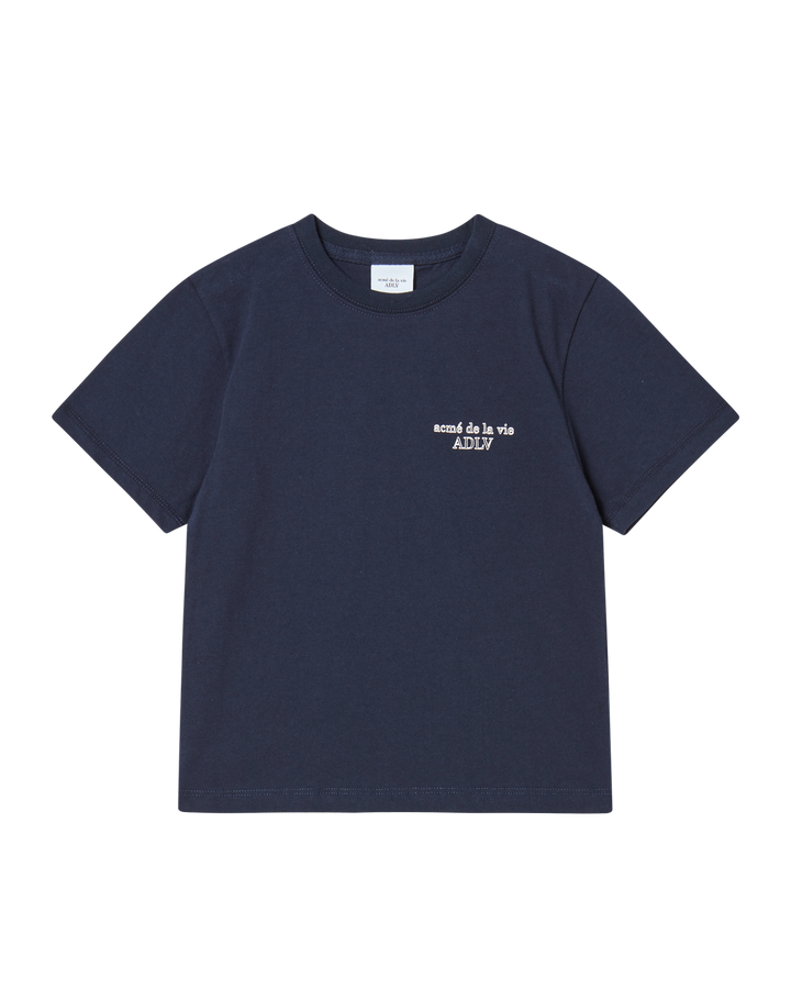 KIDS BORDER LINE BASIC LOGO SHORT SLEEVE T-SHIRT DARK NAVY