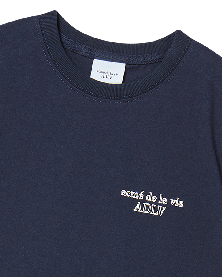 KIDS BORDER LINE BASIC LOGO SHORT SLEEVE T-SHIRT DARK NAVY