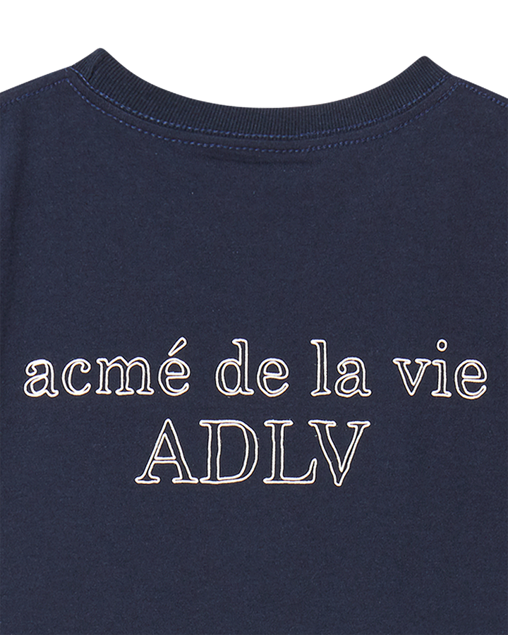 KIDS BORDER LINE BASIC LOGO SHORT SLEEVE T-SHIRT DARK NAVY