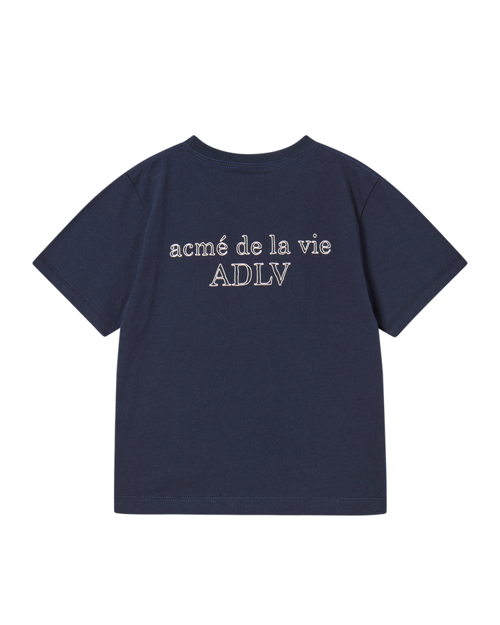 KIDS BORDER LINE BASIC LOGO SHORT SLEEVE T-SHIRT DARK NAVY