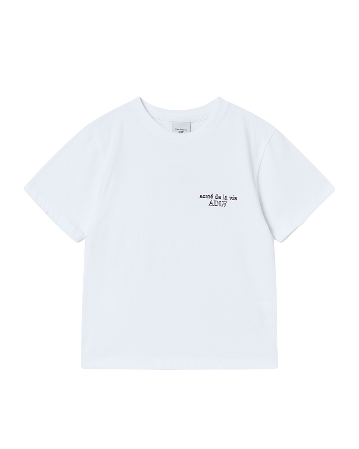 KIDS BORDER LINE BASIC LOGO SHORT SLEEVE T-SHIRT WHITE