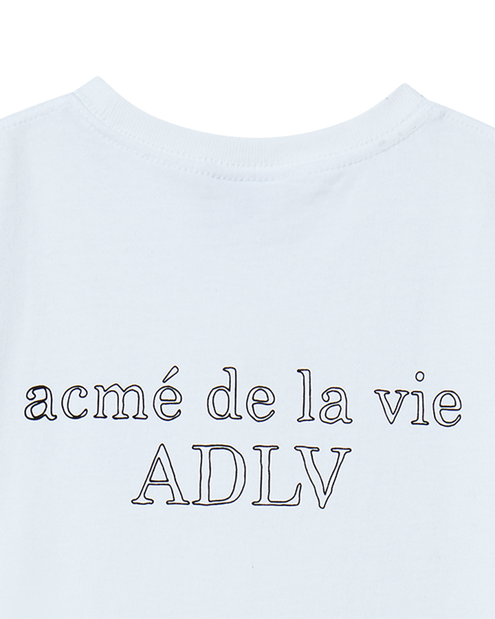 KIDS BORDER LINE BASIC LOGO SHORT SLEEVE T-SHIRT WHITE