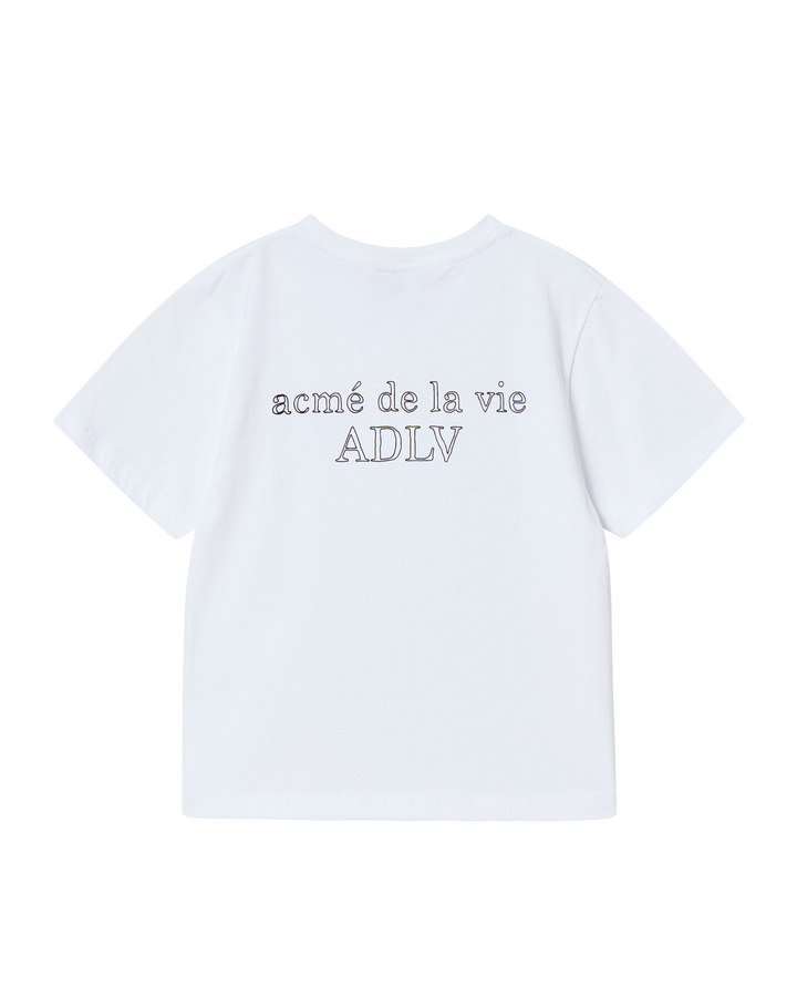 KIDS BORDER LINE BASIC LOGO SHORT SLEEVE T-SHIRT WHITE