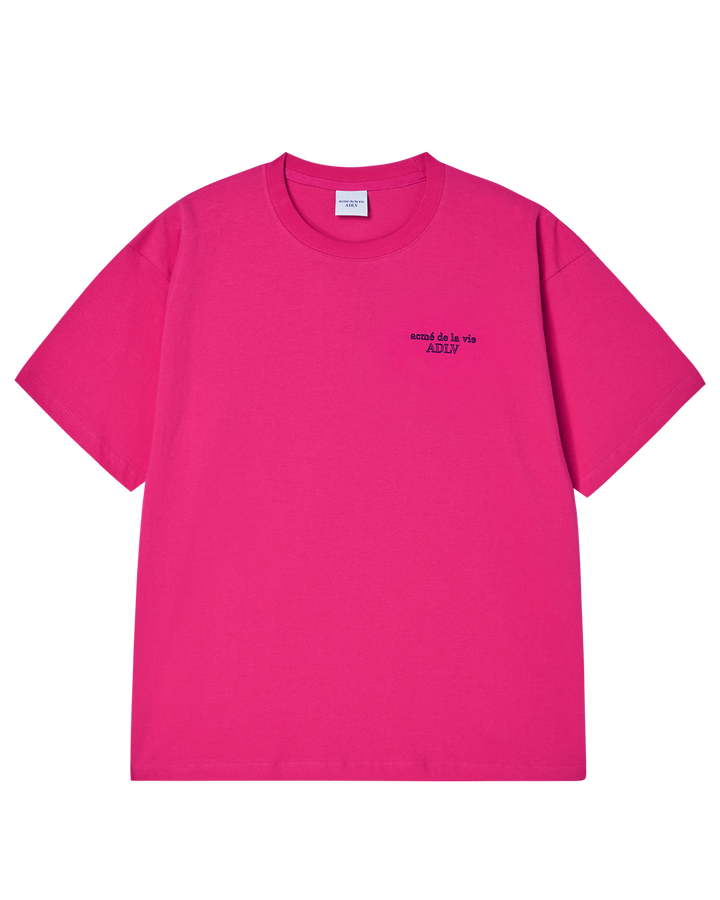 BORDER LINE BASIC LOGO SHORT SLEEVE T-SHIRT HOT PINK