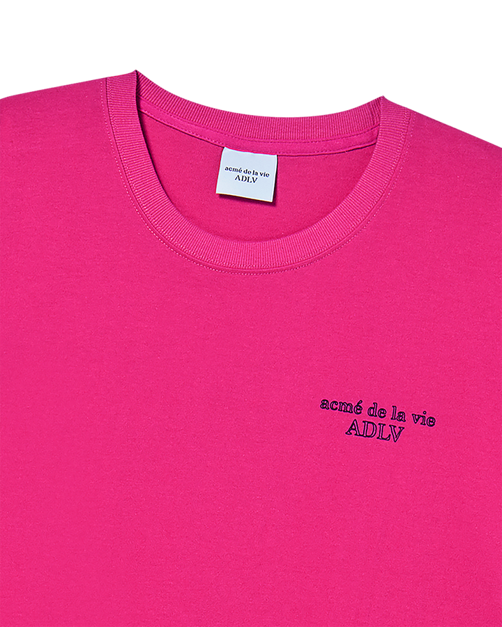 BORDER LINE BASIC LOGO SHORT SLEEVE T-SHIRT HOT PINK