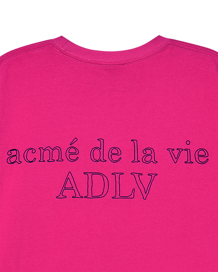 BORDER LINE BASIC LOGO SHORT SLEEVE T-SHIRT HOT PINK