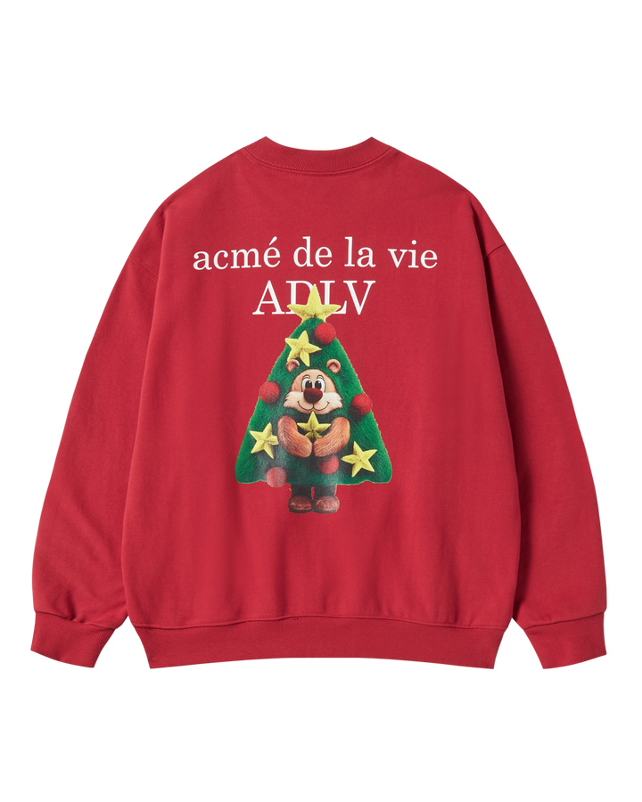AC BEAR TREE SWEATSHIRT DARK RED
