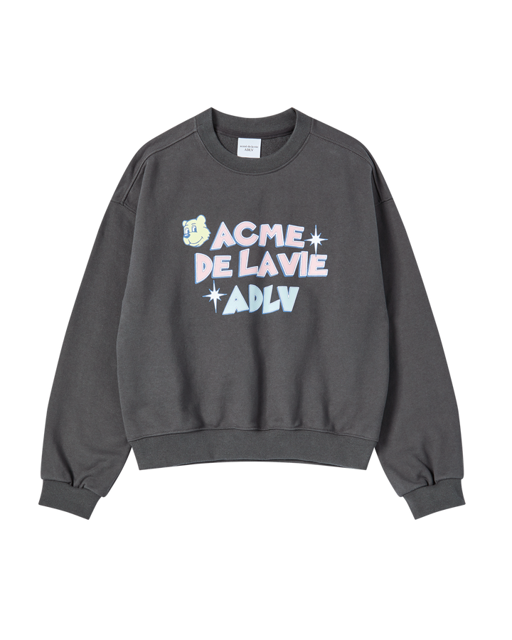 WOMAN AC BEAR CANDY CROP SWEATSHIRT CHARCOAL