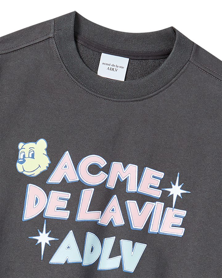 WOMAN AC BEAR CANDY CROP SWEATSHIRT CHARCOAL