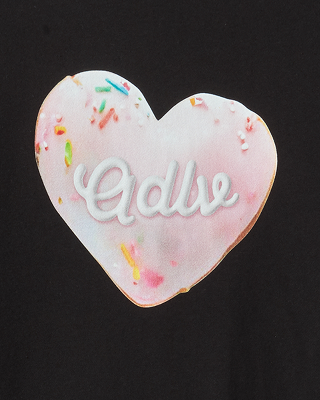 WOMAN HEART DOUGHNUT SWEATSHIRT BLACK