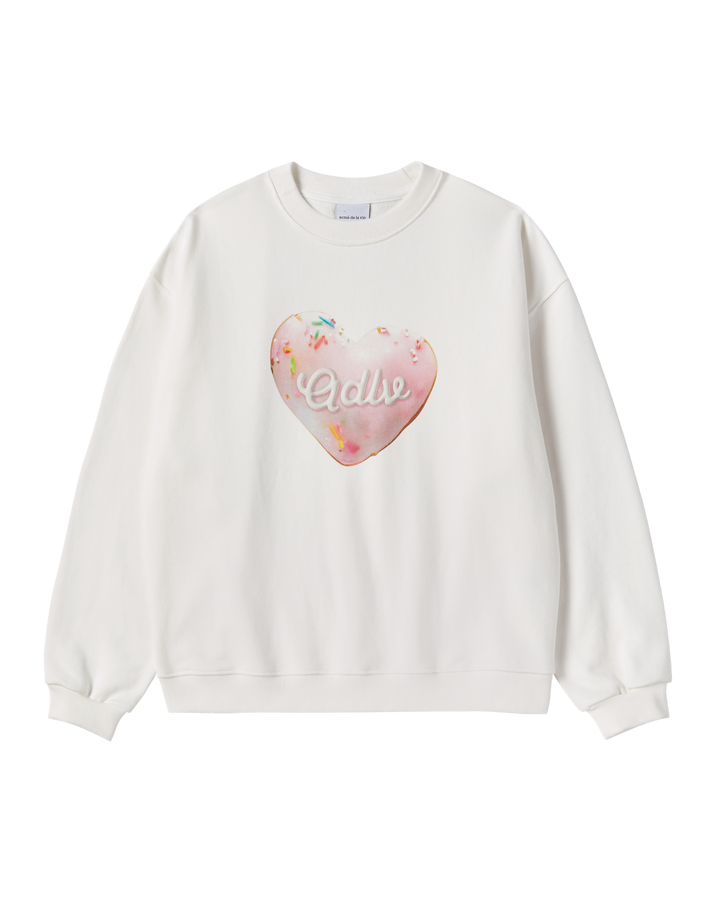 WOMAN HEART DOUGHNUT SWEATSHIRT BLACK