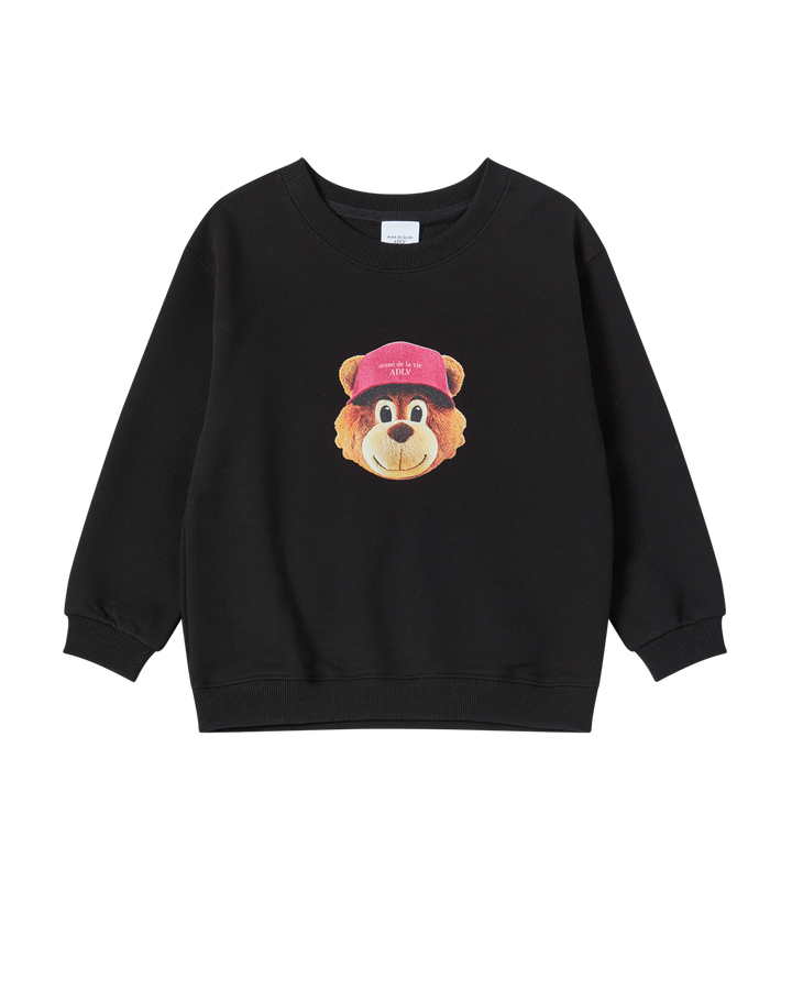 KIDS 3D AC BEAR FACE SWEATSHIRT BLACK