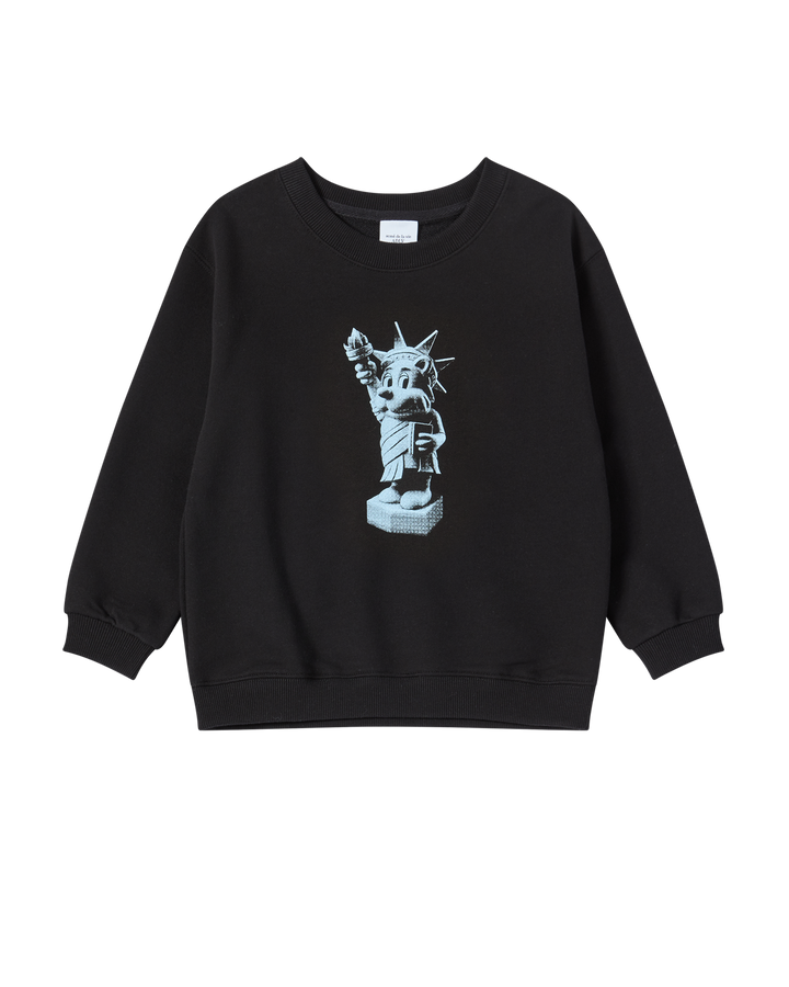 KIDS AC BEAR STATUE OF LIBERTY SWEATSHIRT BLACK