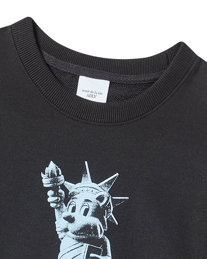 KIDS AC BEAR STATUE OF LIBERTY SWEATSHIRT BLACK