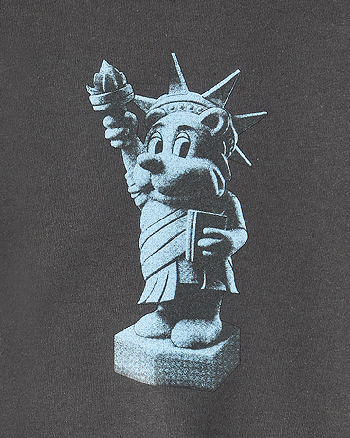 KIDS AC BEAR STATUE OF LIBERTY SWEATSHIRT CHARCOAL