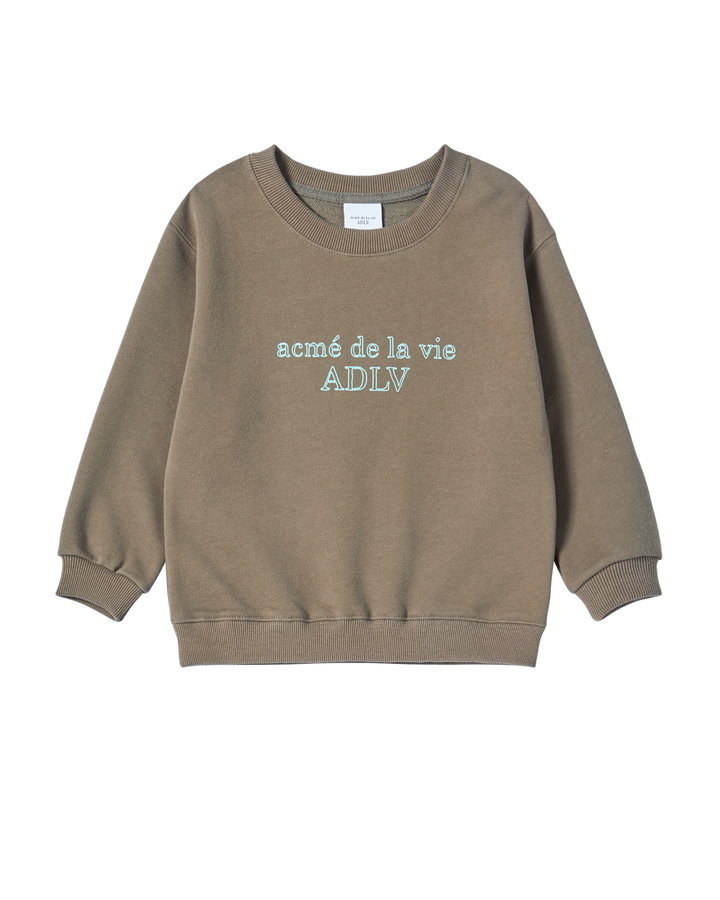 KIDS BORDER LINE BASIC LOGO SWEATSHIRT COCOA