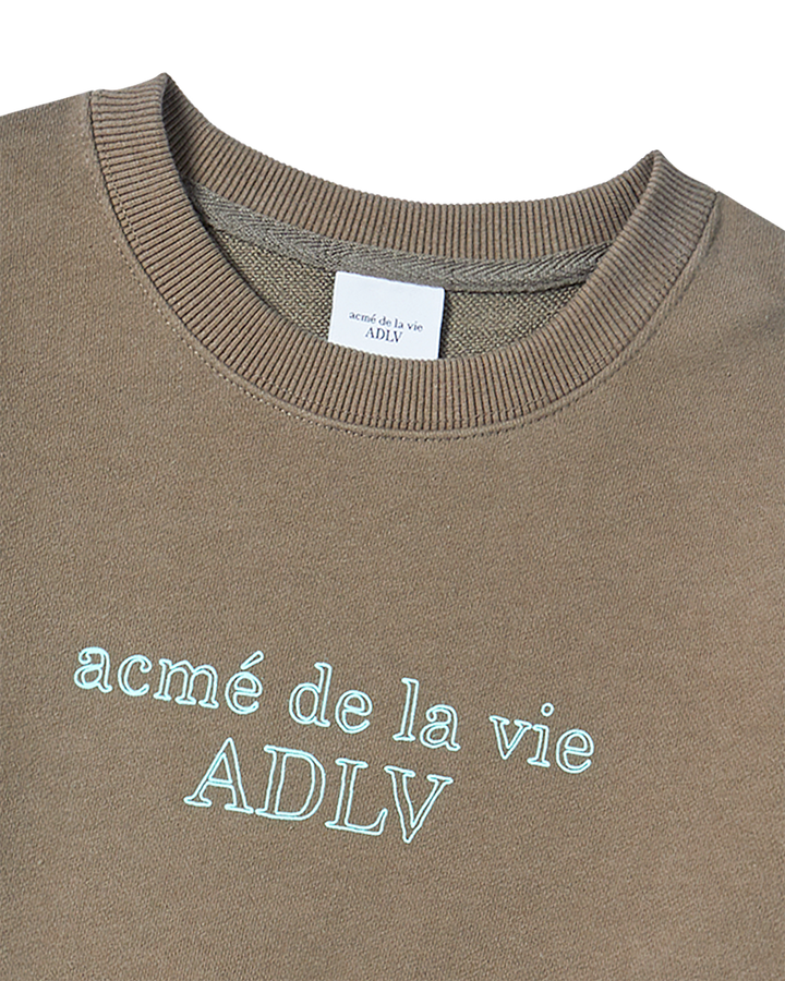 KIDS BORDER LINE BASIC LOGO SWEATSHIRT COCOA