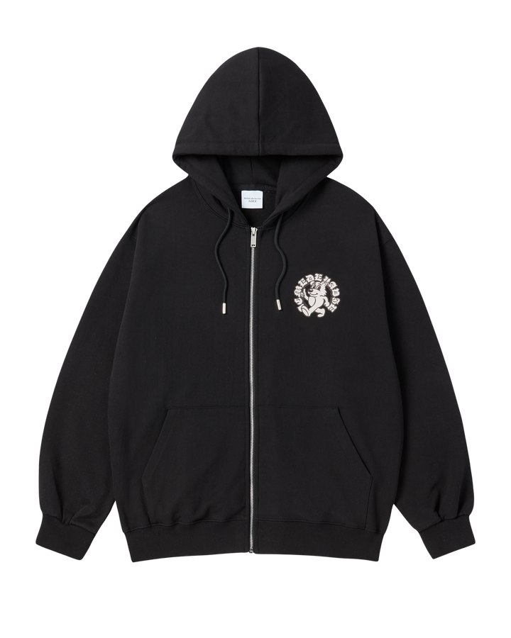 WALKING AC BEAR NAPPING HOODIE ZIP UP BLACK