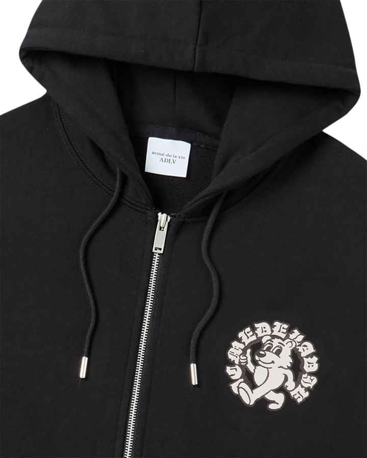 WALKING AC BEAR NAPPING HOODIE ZIP UP BLACK